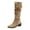 Khaki, variant on Fesfesfes Womens Boot Oversized Back Zipper Boots Non-slip Boots With Thick Heels US:6.5(38)
