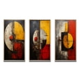 thumbnail image 2 of Designart "Belgian Conversations Geometric Abstraction VII" Modern Geometric Framed Wall Art Set Of 3 - Gold Abstract Geometric Frame Canvas Set For Living Room Decor, 2 of 6