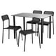 thumbnail image 1 of Juego De Comedor Mesa 4 Sillas Rectangular De Cristal 4 Personas Elegante Kingshouse negro 5, 1 of 8