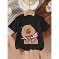 thumbnail image 1 of Cute And Stylish Capybara Print T-Shirt for Girls, 1 of 5