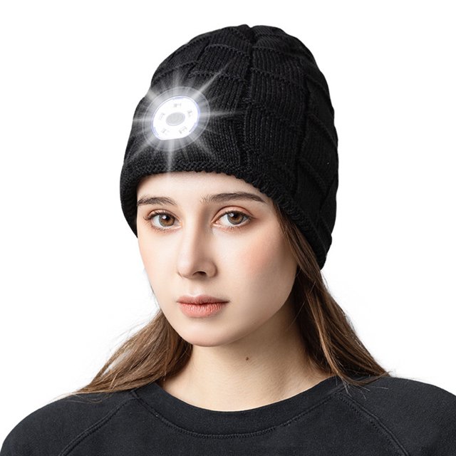 Gorro De Gorro Led 120Lm Gorro De Gorro Con Luz Led Gorro De Faro De Carga Usb De 300 Mah 3 Modos De Iluminación Gorro De Faro Cálido De Invierno Gorro De Punto Lavable Led Para Navidad Correr Pesca Muyoka Hogar