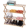 thumbnail image 1 of Basicwise QI004329.4 Bamboo Foldable Shoe Rack, Free Standing Shoe Organizer Storage Rack, 4 Tier, 1 of 1