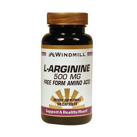 Windmill L-Arginine 500 Mg Capsules, Free Form Amino Acid - 50 Ea