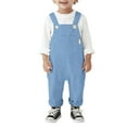 thumbnail image 5 of JIAYUE Baby Overalls Boys Girls Denim Solid Color Long Sleeve Square Neckline Pull-On For Children Holiday Cute Wear, 5 of 9