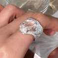 thumbnail image 1 of BF CLUB-Anillo de Plata de Ley 925 para mujer, piedra grande, anillo abierto Simple Vintage hecho a mano, antialérgico para fiesta, regalo de cumpleaños, 1 of 2