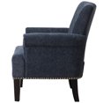 thumbnail image 4 of Living Room Bedroom Upholstered Armchair with Rivet Tufted Scroll Arm, Comfy Single Seat Accent Chair with Wood Frame and Legs, Steady and Durable, Convenient Assembly, Navy, 4 of 7