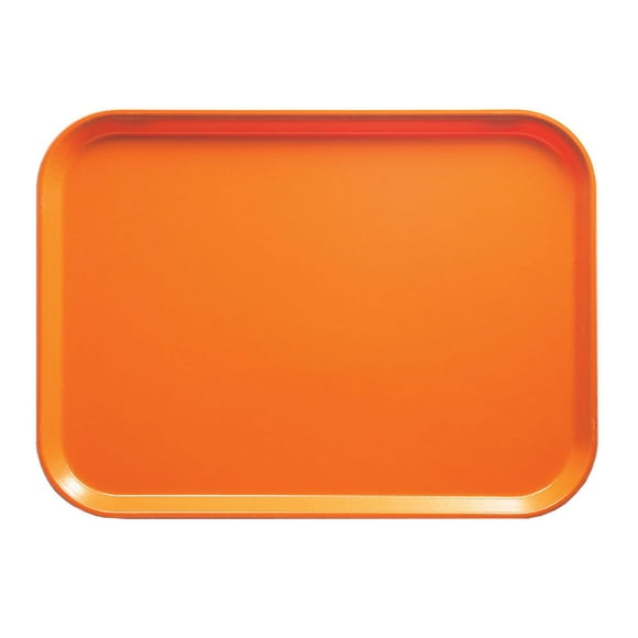 Cambro 1826222 Fiberglass Camtray® Cafeteria Tray - 25 3/4"L x 17 4/5"W, Orange Pizzaz- Case of 6