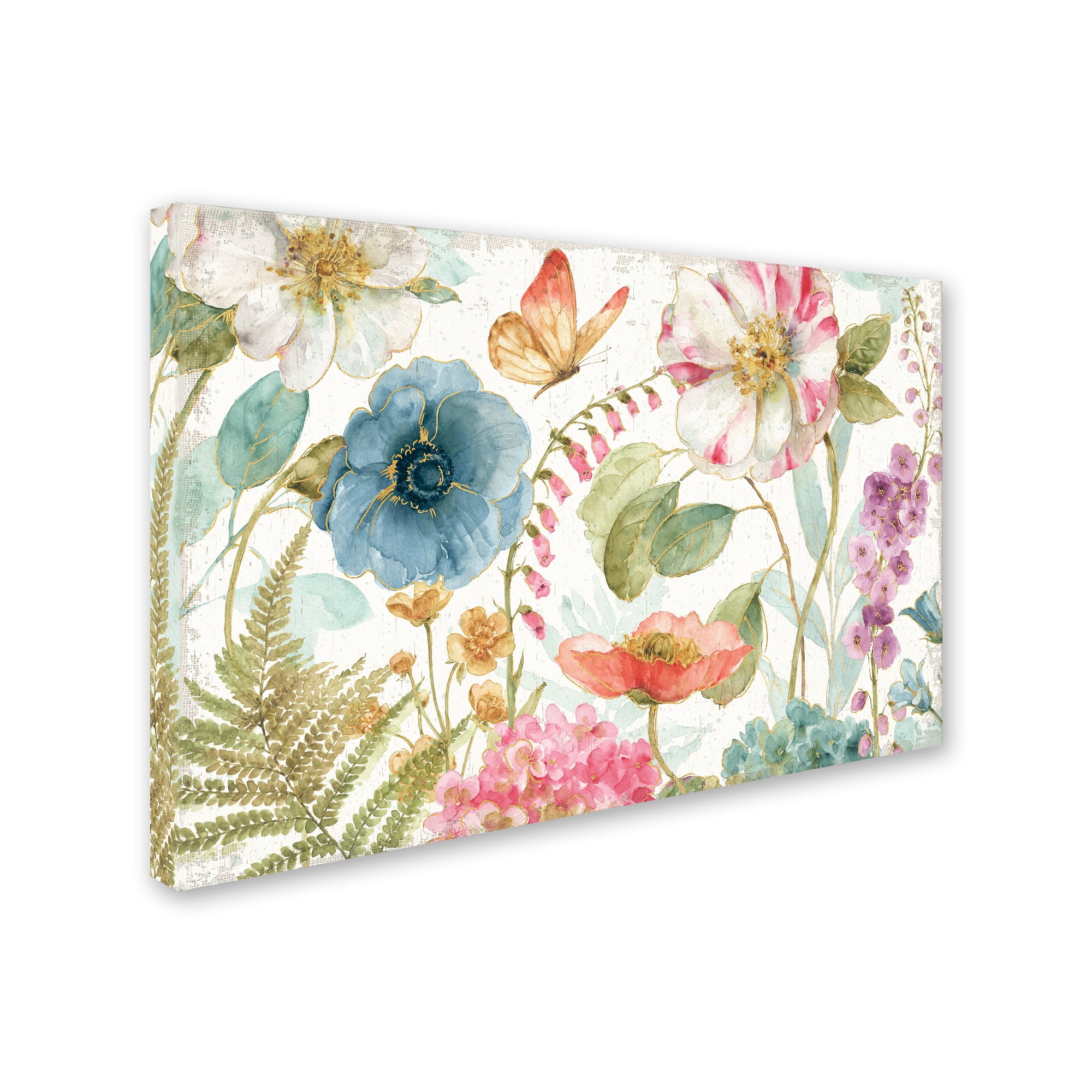 Trademark Fine Art "Rainbow Seeds Flowers I on Wood" Canvas Art by Lisa Audit
