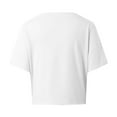 thumbnail image 4 of Razzly Women's T-Shirts Short Sleeve Knotted Hem Casual Tops Ideal for Everyday Wear in Spring and Summer Fashion(White,L), 4 of 5