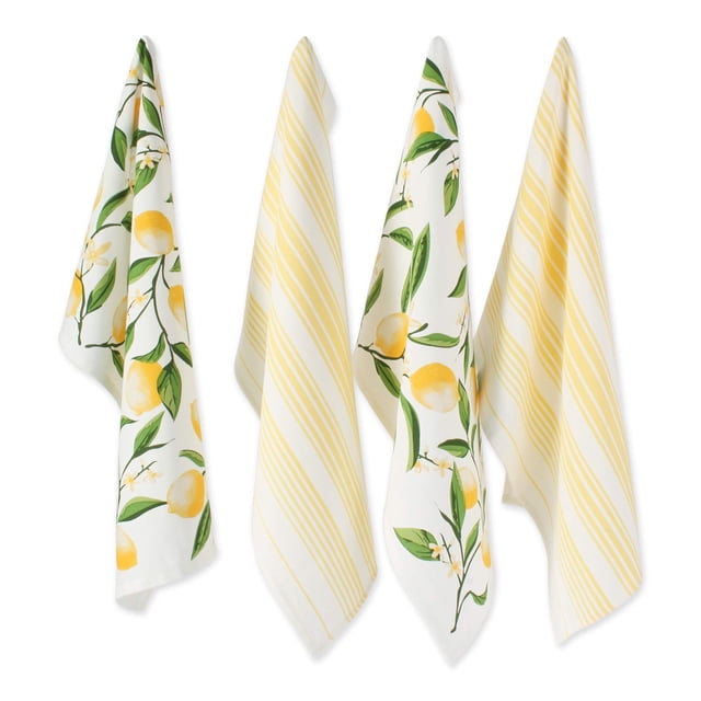 DII Lemon Bliss Kitchen Collection, Juego de Toallas de Cocina, 4 Unidades