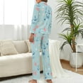 thumbnail image 3 of Top-kevin Pajama Sets for Womens Lobster Pattern Loose Button Down Long Sleeve Shirts And Pants Set, 3 of 12