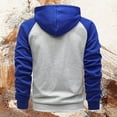 thumbnail image 2 of LIIPEE Men Hoodies Color Block Long Sleeve Drawstring Zip Up Hooded Sweatshirt With Pockets Male Breathable Travel Sweatshirts,Blue,Xl, 2 of 5