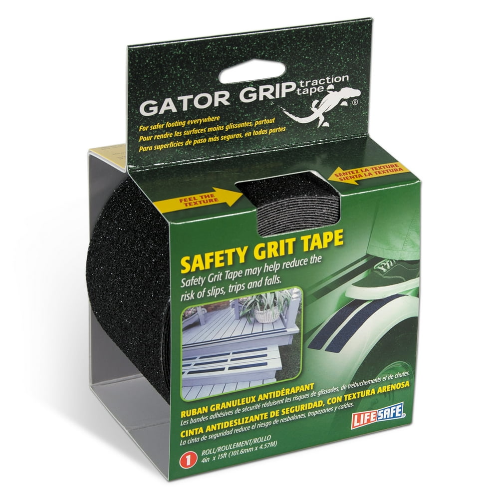 Gator Grip AntiSlip Tape, 4" x 15', Black