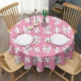 thumbnail image 3 of Pink Bows and Baseballs Pattern Round Tablecloth 60"x60",Wrinkle Wipeable Table Cloth for Kitchen Dining Room Picnic Patio Party, 3 of 6