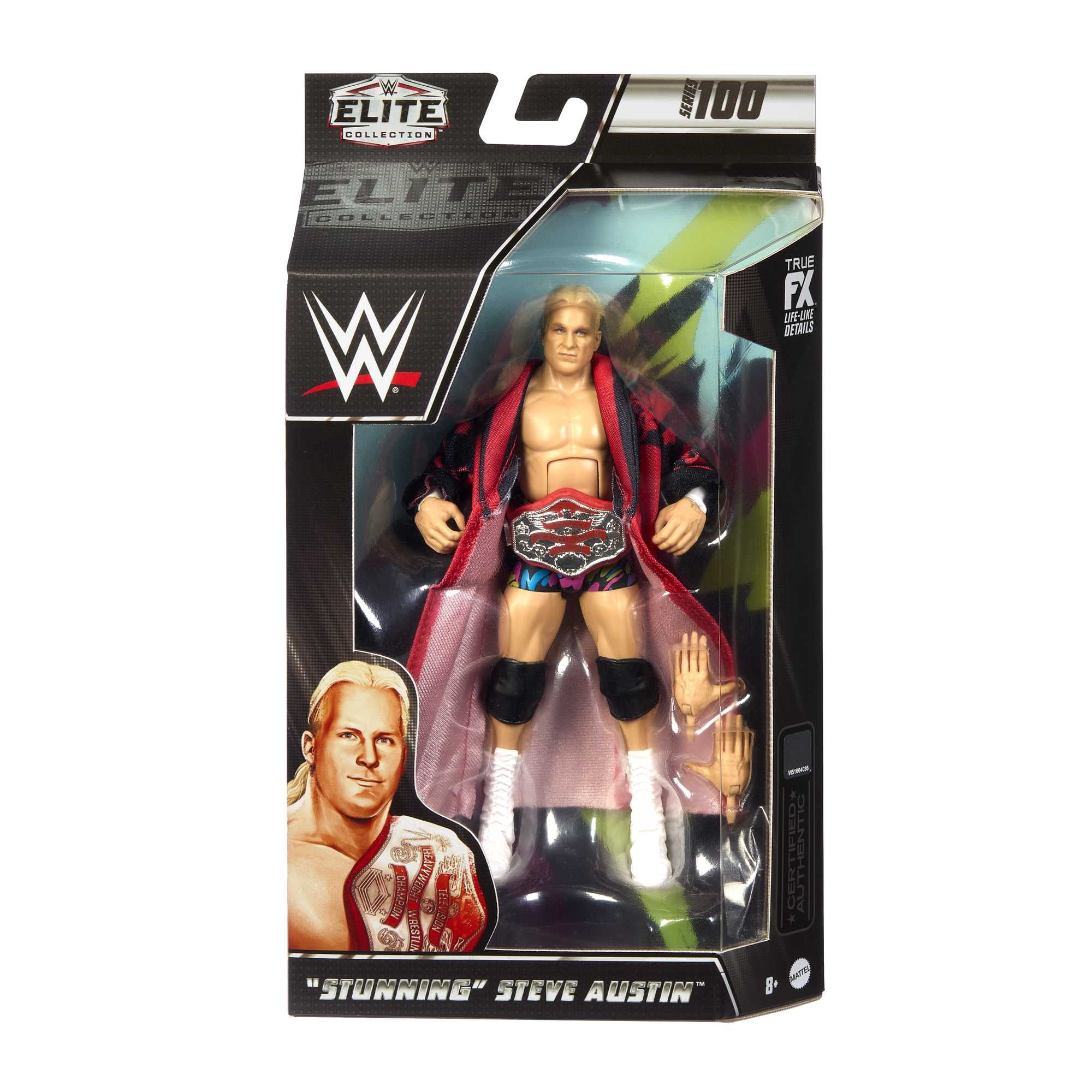 WWE Elite Collection "Stunning" Steve Austin Action Figure with Accessories, Posable Collectible (6-inch)