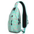 thumbnail image 1 of Cute Farm Animal Pig Print Sling Backpack Lightweight Crossbody Daypack with Watercolor Floral and Abstract Cartoon Pattern Funny Artistic and Aesthetic Design Anti-theft Travel Bag for Daily Use Outd, 1 of 6