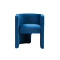 thumbnail image 2 of Cid 24 Inch Accent Chair, Blue Velvet, Curved Backrest, Unique Panel Legs, 2 of 5