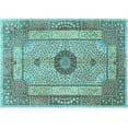 thumbnail image 1 of Ahgly Company Indoor Rectangle Persian Light Blue Traditional Area Rugs, 5' x 7', 1 of 4