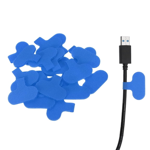 Uxcell Cable Labels, 20Pcs Waterproof Writable Wire Labels for Electronics Cord Management, Blue