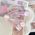 thumbnail image 3 of Sanrio-Pinza para el pelo con dibujos de Hello Kitty para niña, accesorios para el cabello Kawaii, tocado, flequillo, pinza para el pelo con lazo de gatito, 3 of 4