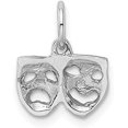 thumbnail image 3 of 14k White Gold Solid Comedy/Tragedy Charm - 7mm, 3 of 6