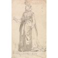 thumbnail image 2 of Thomas Girtin 16x24 Gold Ornate Framed and Double Matted Museum Art Print Titled - Figure Costume Study; French Lady of Quality in 1501 (Between 1793 and 1795), 2 of 4