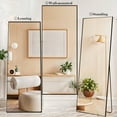 thumbnail image 4 of Full Length Mirror 64"x21" Rectangle Floor Mirror with Stand Wall Mounted Mirror for Full Body,Black, 4 of 5