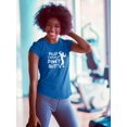 thumbnail image 2 of "Push Yourself, Don't Quit!" Quote Strong Man Graphic Women T-Shirt, Female Large, 2 of 4