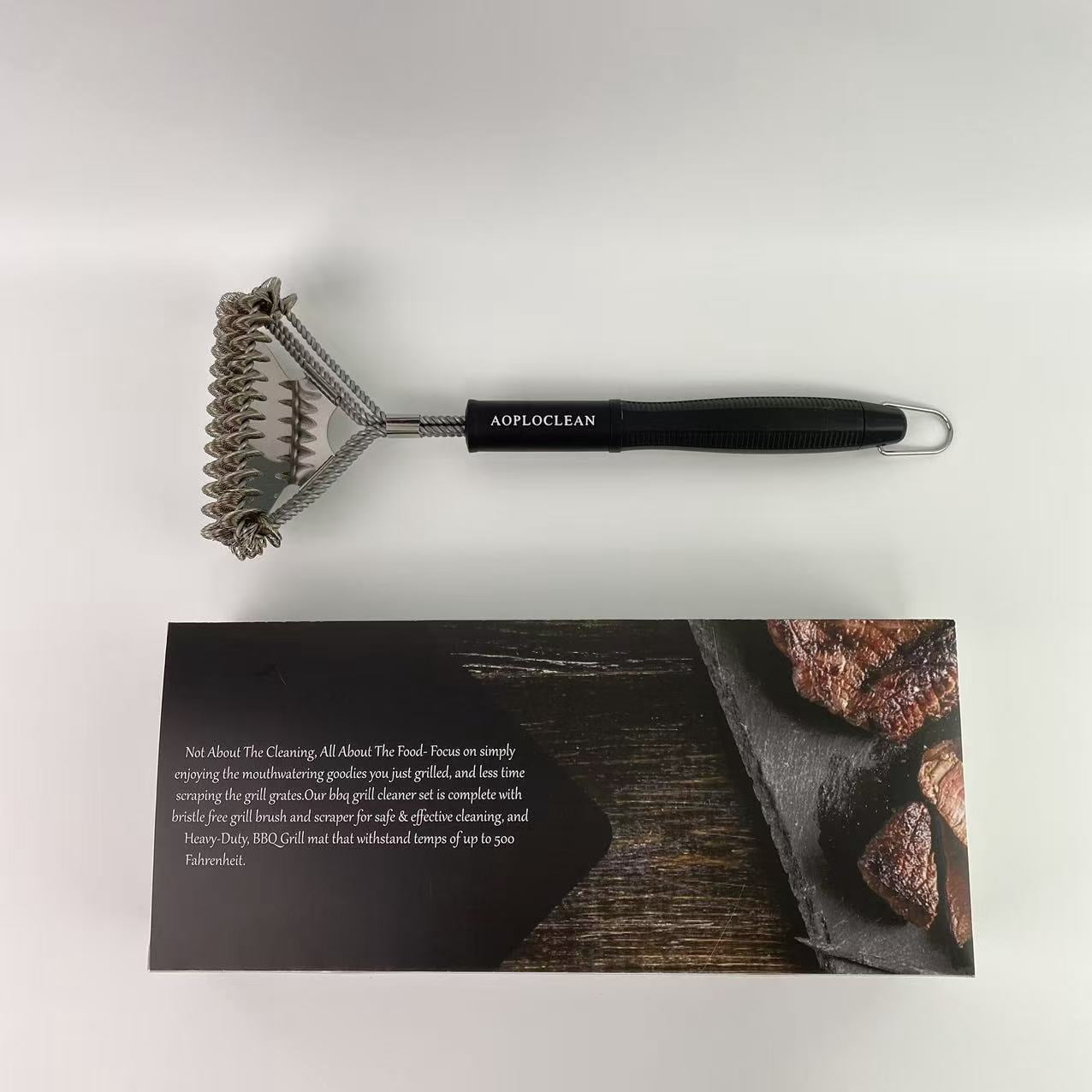 AOPLOCLEAN Grill brushes - Safe BBQ Brush for Grill -Stainless Grill Grate Cleaner - Safe Grill Accessories for Porcelain/Charcoal Grill