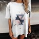 thumbnail image 5 of Blusa informal de manga corta con estampado geométrico de manga corta para mujer Fridja  gope2917, 5 of 6
