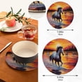 thumbnail image 3 of FREEAMG 2Pcs Painting Horses Pot Holders, Round Cotton Thread Weave Trivets Pot Holders Set for Pot, Bowl, Hot Dishes, Plates, Coasters, 3 of 7