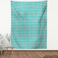 thumbnail image 3 of Geometrical Fabric by the Yard Upholstery, Vintage Retro 50s 60s Inspired Kitchen Tiles in Diamond Shapes Print, Decorative Fabric for DIY and Home Accents, Turquoise and Lilac by Ambesonne, 3 of 4