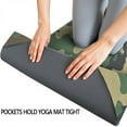 thumbnail image 3 of Green Brown Camo Classic Pattern Hot Yoga Mat Towel Non Slip for Hot Yoga - Quick-Drying Yoga Mat Cover with 4 Corner Pockets with Travel Bag - Hot Yoga Towel Non Slip 70"x26", 3 of 6