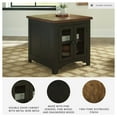 thumbnail image 3 of Signature Design by Ashley Valebeck Farmhouse Rectangular End Table with Storage Cabinet - Rustic Two-Tone Black/Brown, 3 of 9