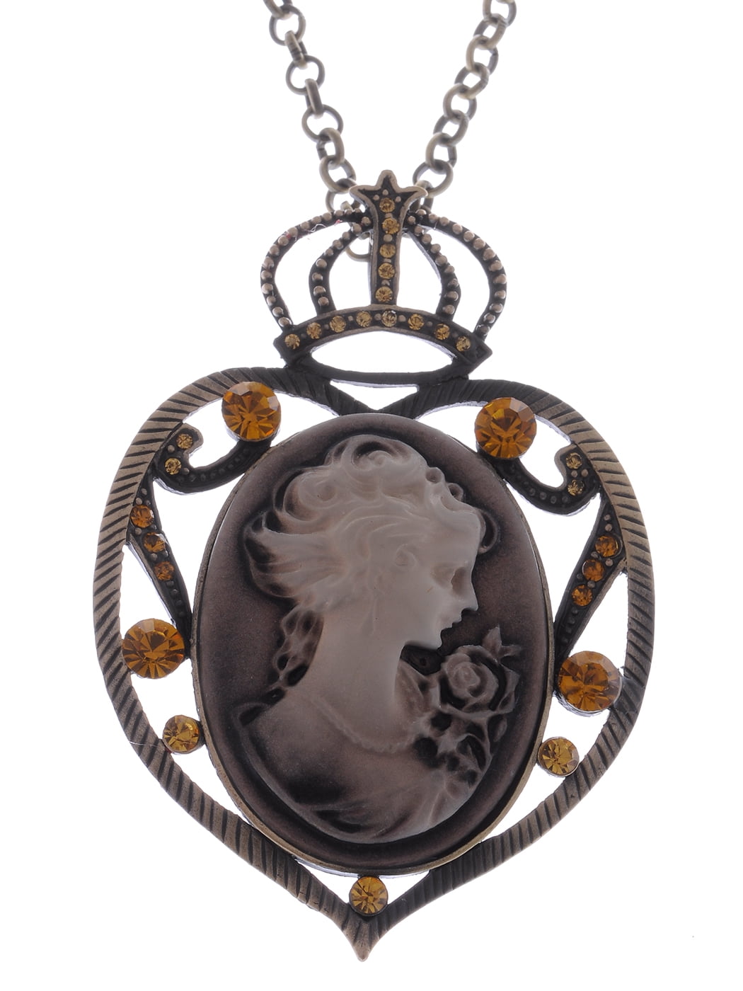 Ladies Cameo Necklace Victorian Lady Cameo 18" chain REDUCED TO CLEAR STOCK 