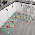 thumbnail image 2 of Pioneer Flower Floral Print Pattern Kitchen Rugs Sets Of 2, Anti Fatigue Non Slip Washable Floor Mats for Kitchen Sink Laundry, 17X30 Inch + 17X47 Inch, 2 of 6