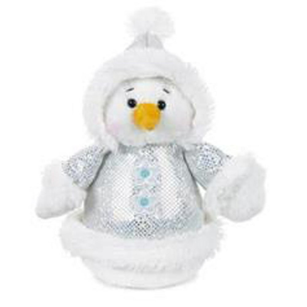 Shining Silver Parka Snowman Plush Toy By Ganz (6in)