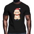 thumbnail image 2 of Camisetas gráficas informales de manga corta con diseño navideño de cachorro para hombre, 2 of 8