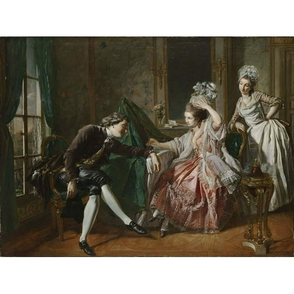Two Ladies and a gentleman and The Music Party canvas prints