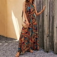 thumbnail image 3 of Vestidos largos bohemios de moda de verano para mujer, vestidos con cordones, cuello halter, sin mangas, sin espalda, vestido elegante con estampado para fiesta y vacaciones para mujer, 3 of 5