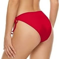 thumbnail image 6 of WREESH Women's Adjustable Side Tie Bikini Bottoms - String Swimsuit Bottom Low Rise Beachwear with Drawcord Red, 6 of 6