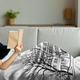thumbnail image 3 of Cityscape Soft Flannel Fleece Throw Blanket, Autumn Season Cityscape European Town Street Hand Drawn Effect Illustration, Cozy Plush for Indoor and Outdoor Use, 50" x 70", Black White, by Ambesonne, 3 of 5
