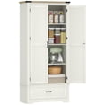 thumbnail image 1 of HOMCOM 69" Tall Kitchen Storage Cabinet with Adjustable Shelves, Cream White, 1 of 10