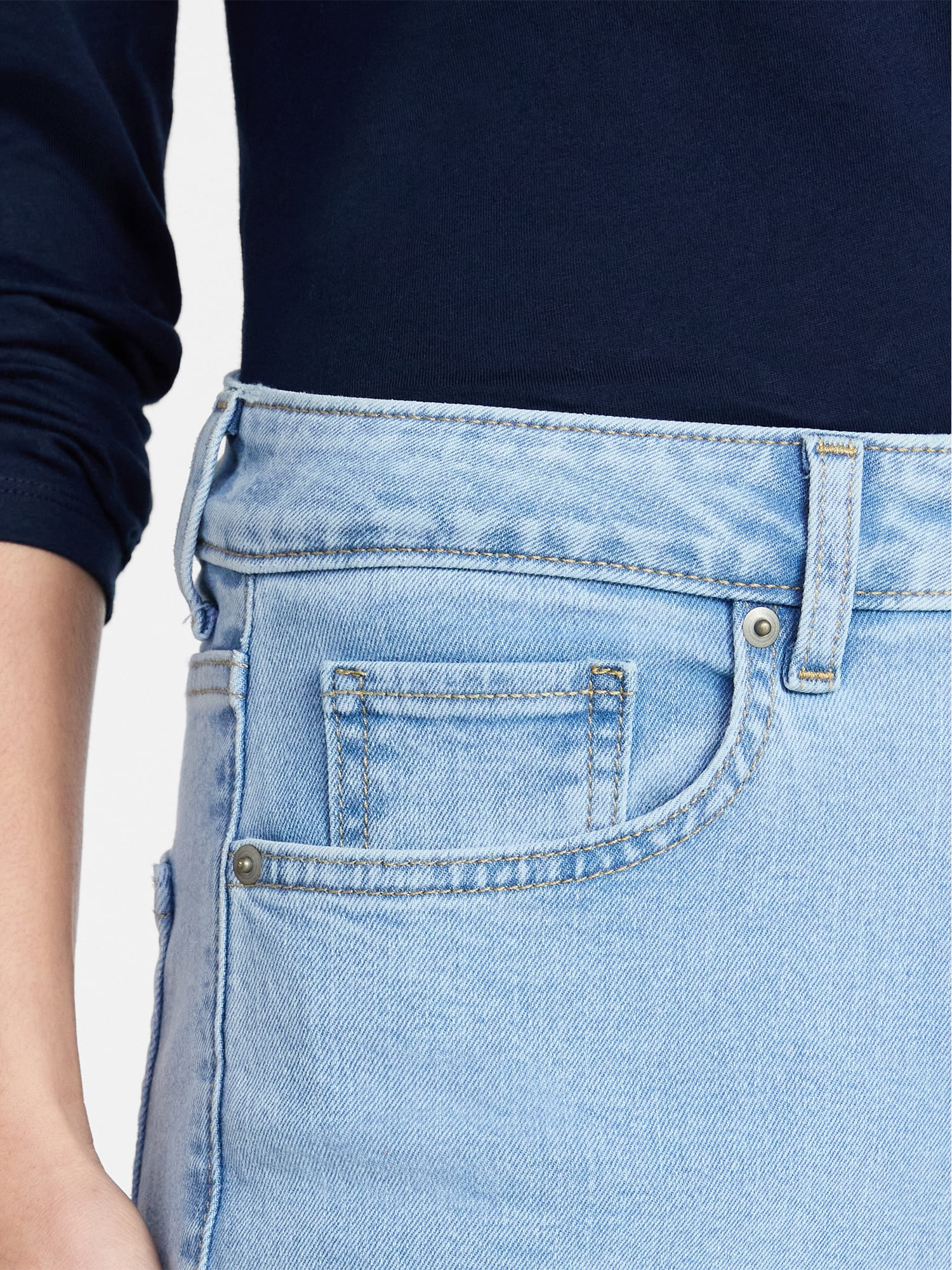 Time and Tru Women's High Rise Curvy Straight Leg Jeans, 29" Inseam, Sizes 0-22