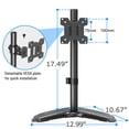 thumbnail image 4 of HOMOUNT Single Monitor Stands Fits 13'' to 32'' Screen, Freestanding Monitor Mount for Desk, VESA 75x75 100x100, up to 17.6lbs, 4 of 8