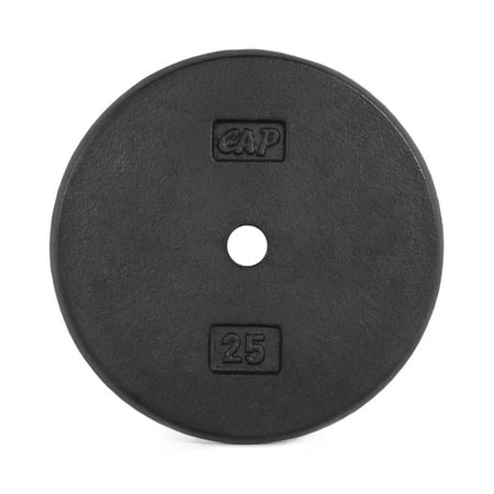 CAP Barbell Standard Cast Iron Weight Plate, 25 lbs, Black