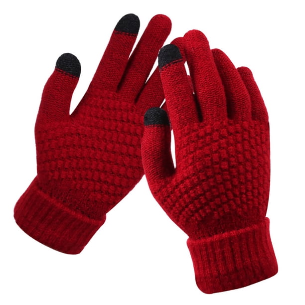 Sonducket Unisex pantalla táctil invierno térmico cálido ciclismo bicicleta esquí al aire libre Camping senderismo motocicleta guantes deportes dedo guantes y mitones Rojo