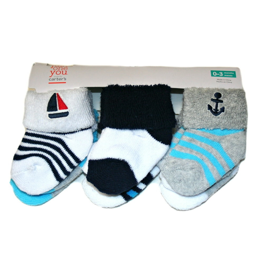 Carter's - Just One You Baby Boy 6 Pair Socks, Size: 0-3 Months ...