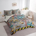 thumbnail image 3 of Homewish Tanker Crane Excavator 7-Piece Twin Bedding Sets,Engineering Vehicle Bedding Comforter Set,Gray Yellow Blue Sheet Sets For Boys Teens,Microfiber Bedroom Decor Reversible, 3 of 8