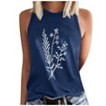 thumbnail image 2 of Delliss Womens Tank Tops Summer Casual Crewneck Cute Sleeveless Tops Flowy Grass print Shirts S-2XL, 2 of 4
